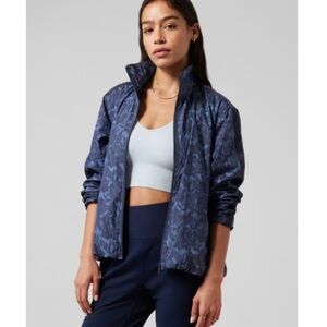 Athleta Sightseer Lace Jacket Windbreaker Blue Women’s Size 3X Lightweight